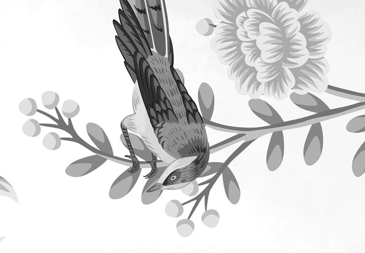 Fototapetes ar putniem pelēkā krāsā - Putnu dārzs, 138838 G-ART