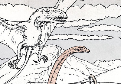 Valokuvatapetti - Käsin piirrettyjä dinosauruksia pastelliväreissä, 149238 G-ART