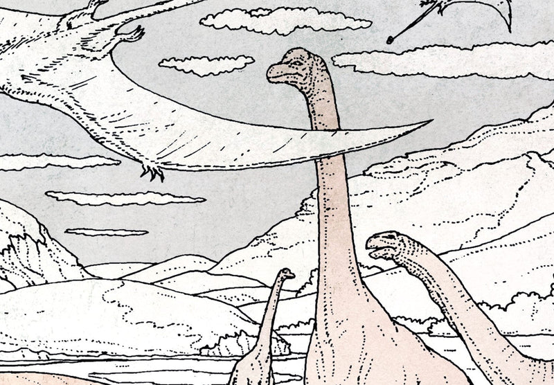 Fototapetai - Rankomis piešti pastelinių spalvų dinozaurai, 149238 G-ART