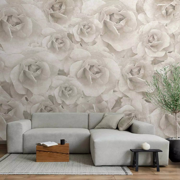 Fototapetes ar rozēm gaiši pelēkā krāsā - Dabas skaistums - 143819 G-ART