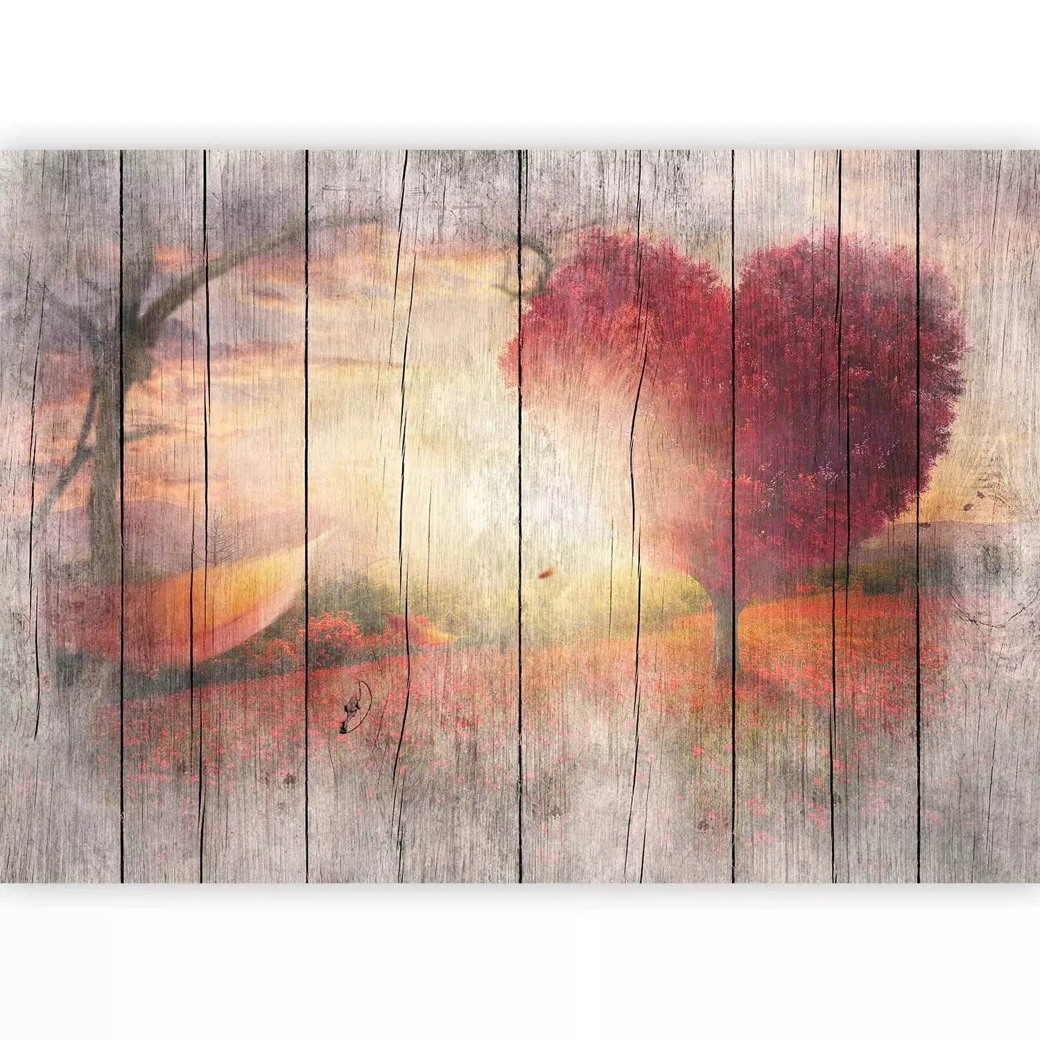 Fototapetes ar sirdsveida koku uz koka faktūras G-ART