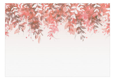 Wall Murals with red leaves on white background, 142587 G-ART