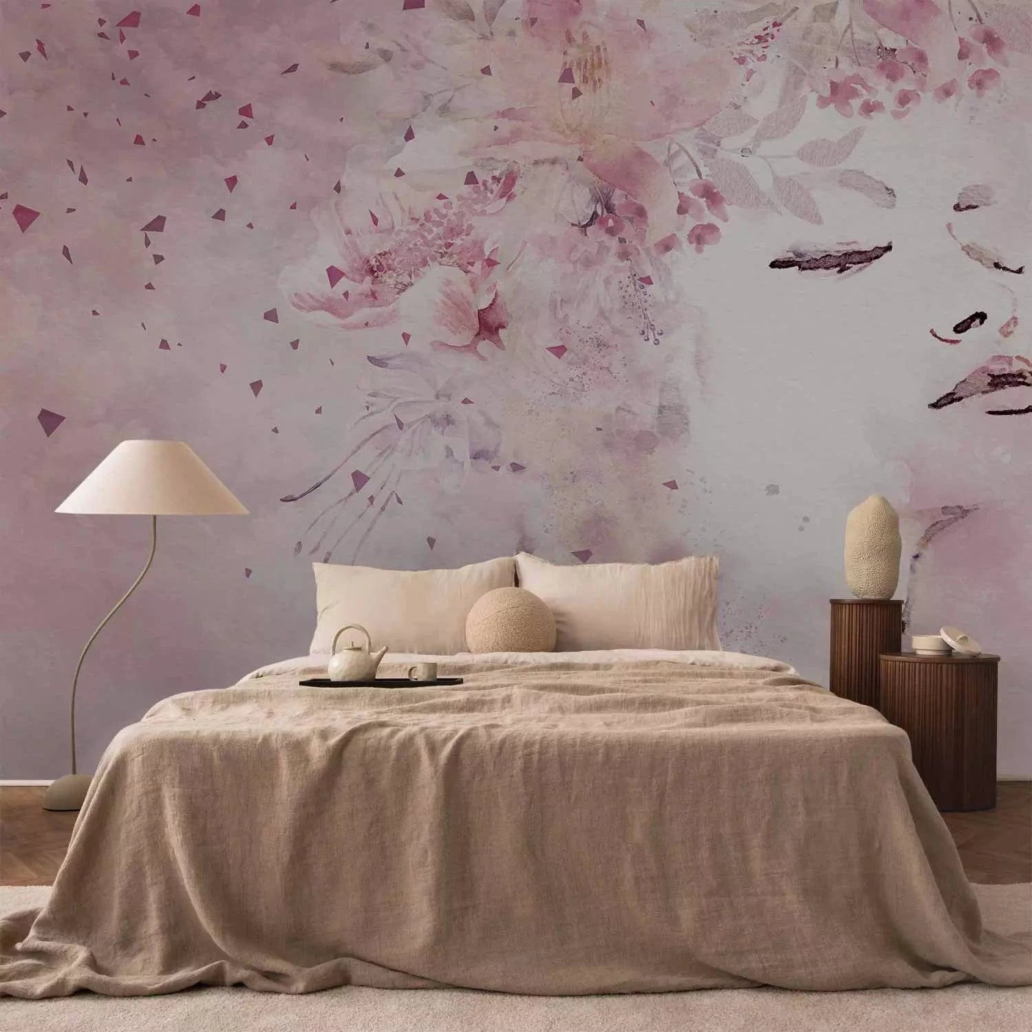 Fototapetes ar sievietes portretu, rozā krāsā - Pavasara sieviete G-ART