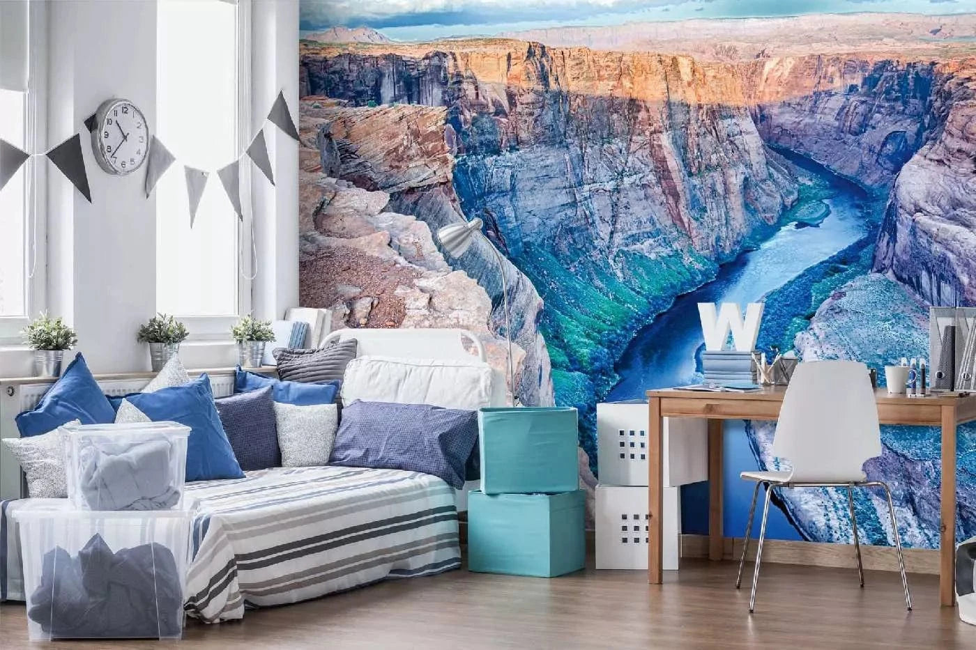 Fototapetes ar skaistu ainavu - Pakava līkums - bēšos toņos D-ART