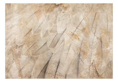 Fototapeet beeži värvi sulgede mustriga - Wings of Icarus, 142580 G-ART