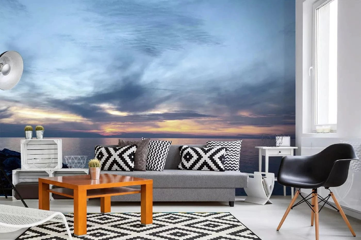 Fototapetes ar tropisko jūru - Saulriets Toskānā, viesistabai D-ART