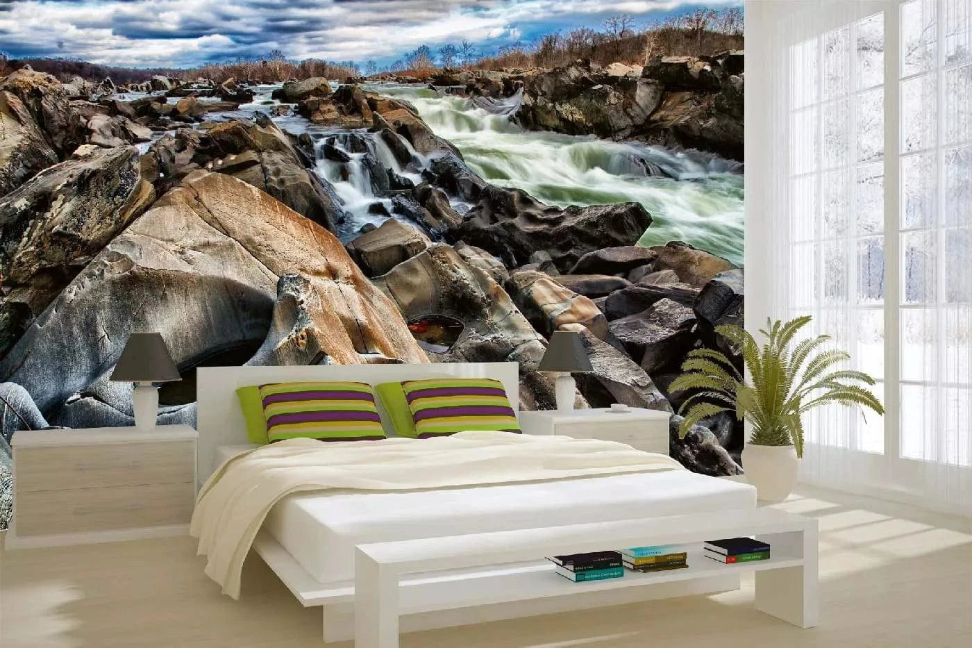 Fototapetes ar ūdenskritumu - Lielais ūdenskritumu parks, zilā, brūnā D-ART