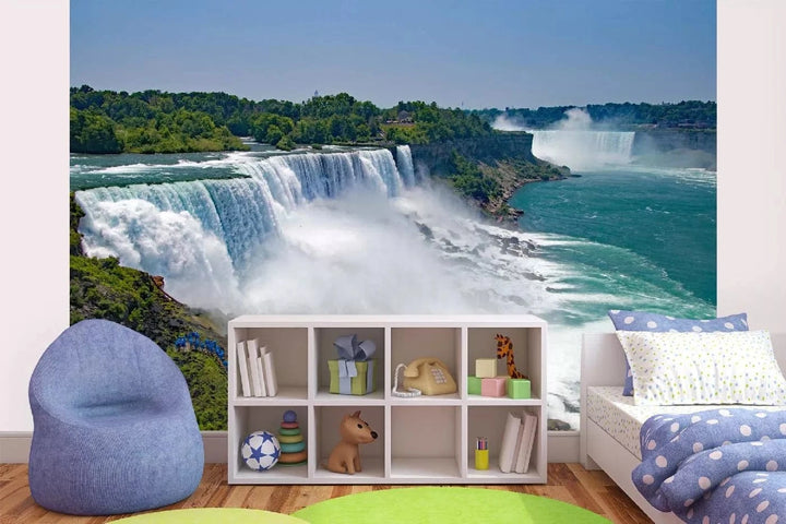 Fototapetes ar ūdenskritumu - Niagāras ūdenskritums, zilā un zaļā D-ART