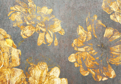 Wall Murals with vintage flowers - Misty flowers, yellow, 143144 G-ART