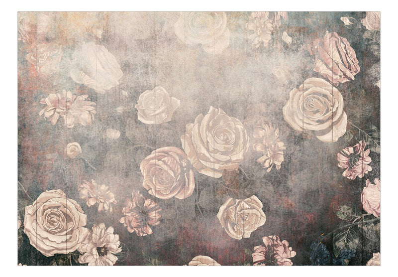 Fototapetes ar vintāžas ziediem - Miglaini ziedi, rozā, 143145 G-ART