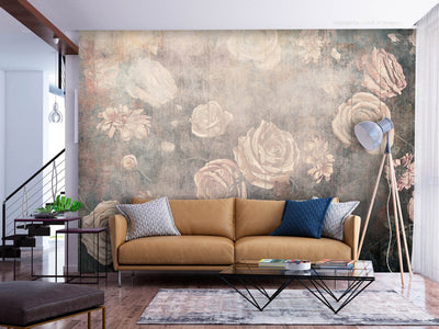 Wall Murals with vintage flowers - Mist flowers, pink, 143145 G-ART