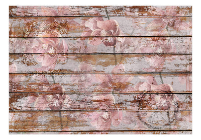 Fototapetai su senovinėmis gėlėmis ir mediniu raštu, 142774 G-ART