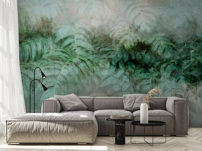Wall Murals with green leaves - Green diffusion, 137925 G-ART