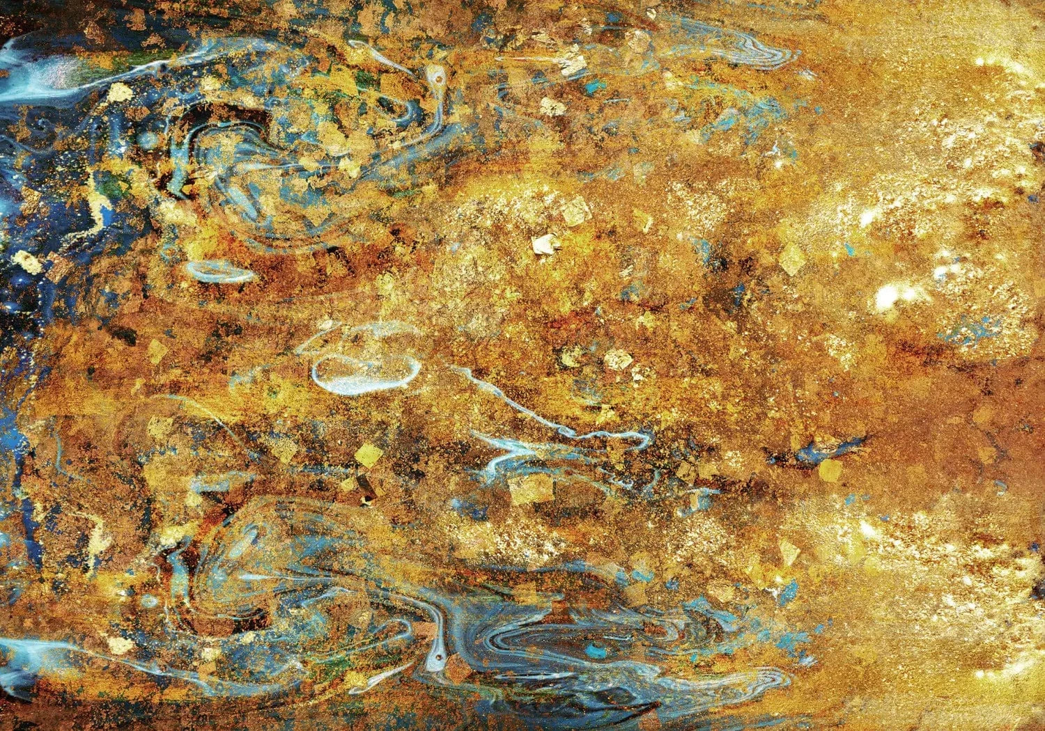 Fototapetes ar zelta abstrakciju - Bēgošās domas - bez smaržas G-ART