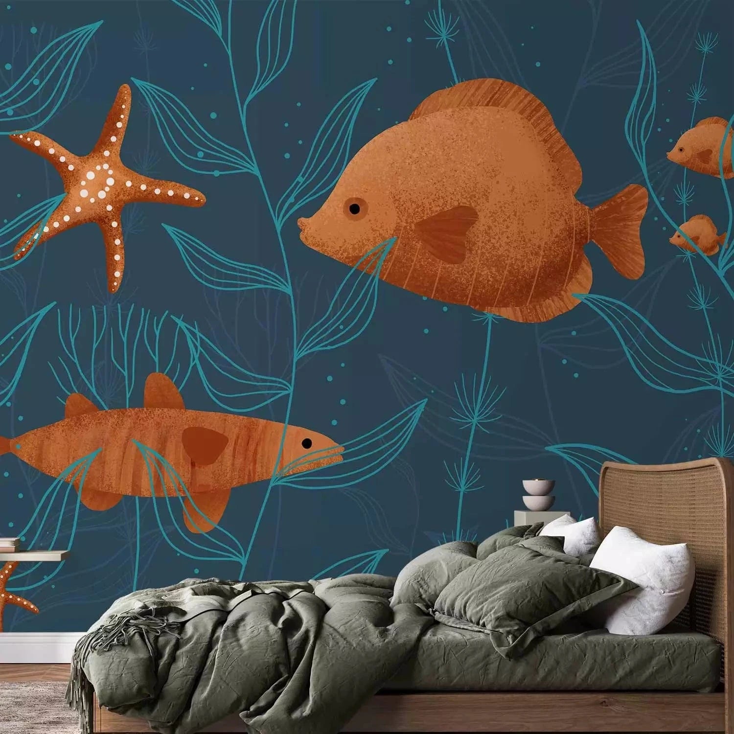 Fototapetes ar zemūdens dzīvi - Okeāna piedzīvojums zilos toņos G-ART