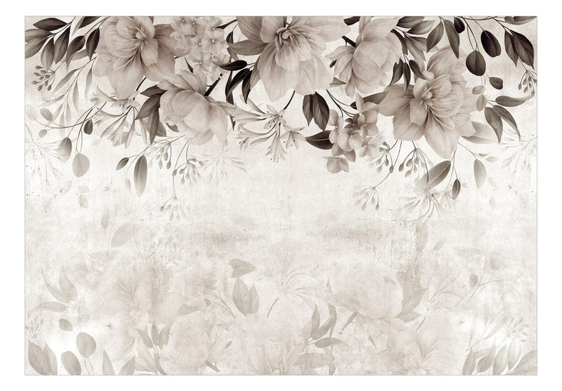 Wall Murals with flowers - Fragrant dreams, grey, 143180 G-ART
