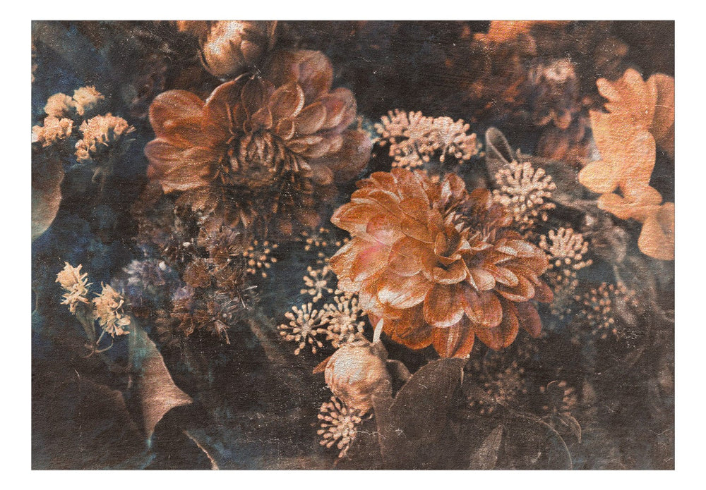 Fototapetes ar ziediem vintāžas stilā - Retro ziedi, rozā - 143071 G-ART