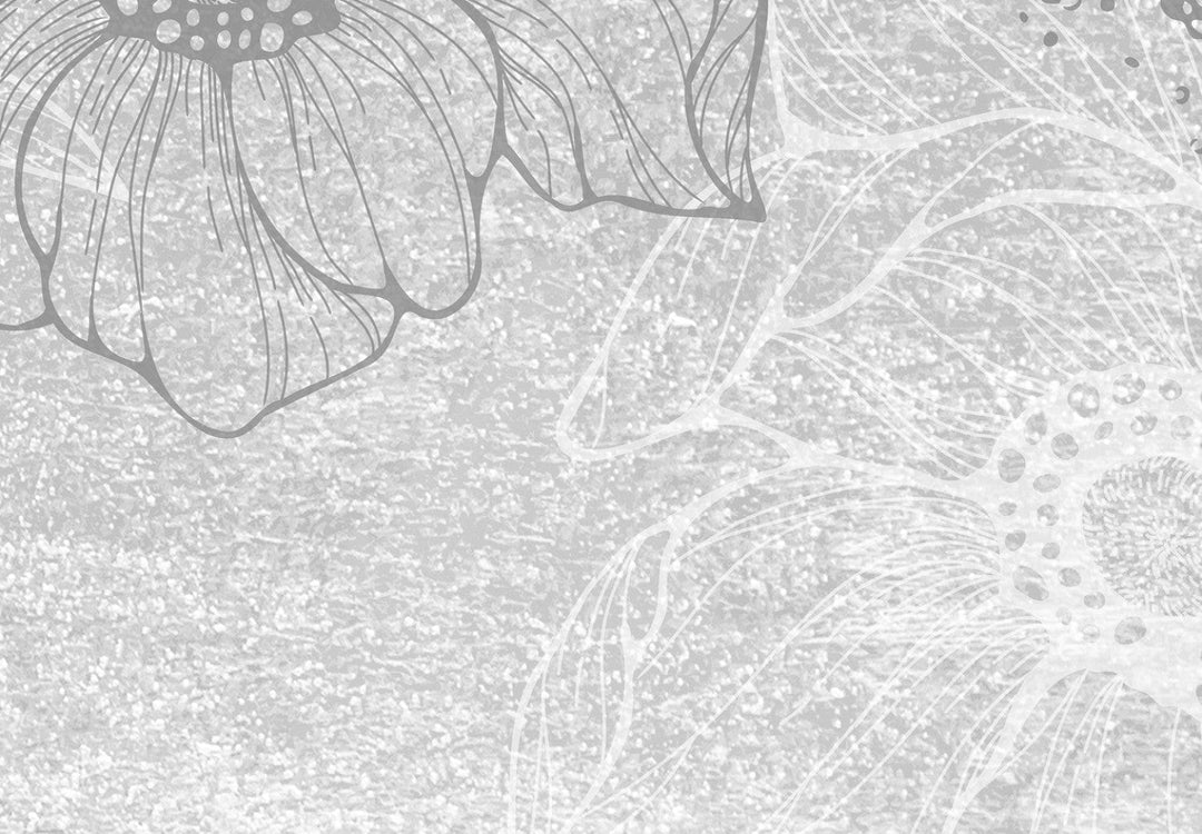 Fototapetes ar ziediem - Ziedošs interjers, pelēkā - 143066 G-ART