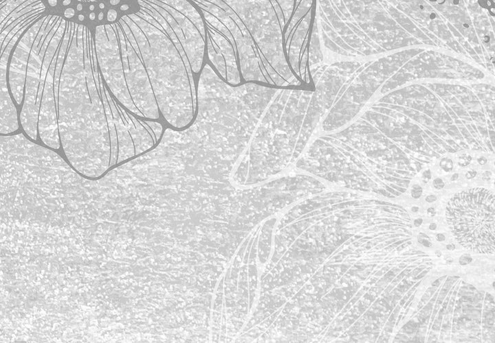 Fototapetes ar ziediem - Ziedošs interjers, pelēkā - 143066 G-ART