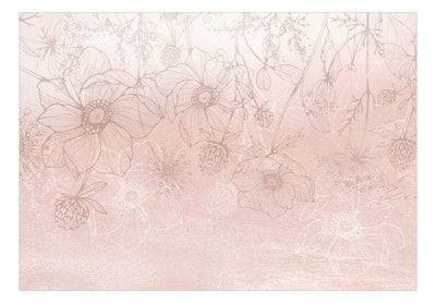 Valokuvatapetti kukkien kanssa - Kukkiva sisustus, vaaleanpunainen, 143068 G-ART
