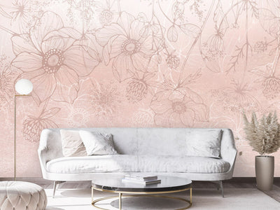 Wall Murals with flowers - Blooming interior, pink, 143068 G-ART