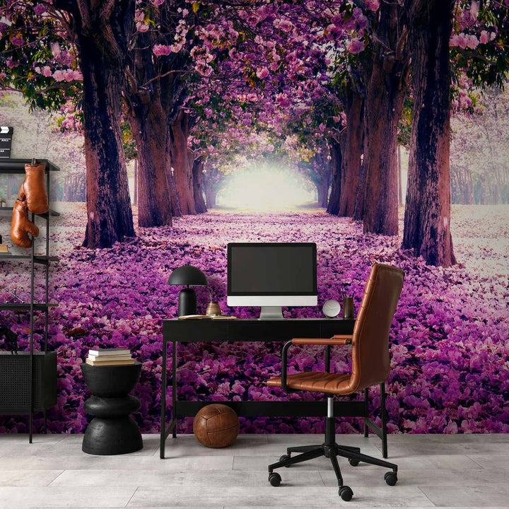 Fototapetes ar ziedu aleju violetos toņos - Ziedu ceļš - 60407  G-ART