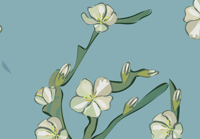 Fototapeet Idamaine stiil, sinine - Aasia lilled, 142435 G-ART