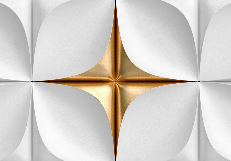 Fototapetes - Balta kompozīcija ar zelta akcentu, 142325 G-ART