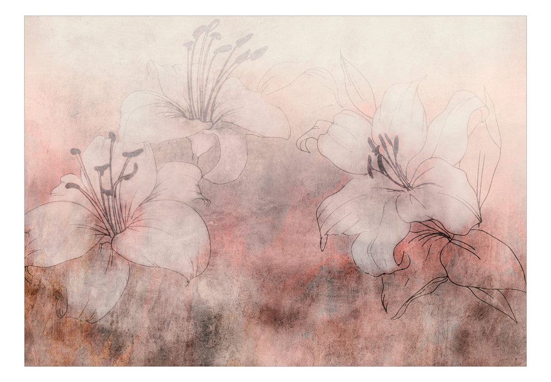 Fototapetes viesistabai rozā toņos - Baltas lilijas - 149250 G-ART