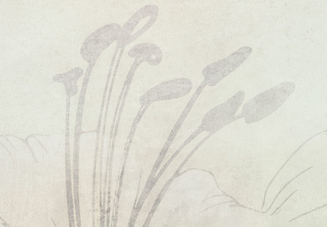 Fototapetes - Baltas lilijas uz pieklusināta zaļa fona - 149249 G-ART