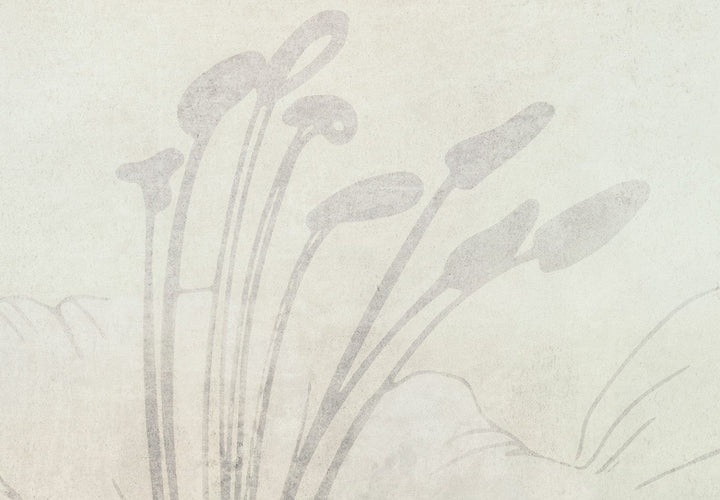 Fototapetes - Baltas lilijas uz pieklusināta zaļa fona - 149249 G-ART