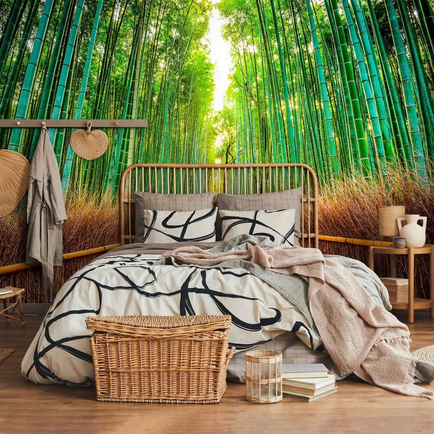Dabas fototapetes - Bambusa mežs, zaļā krāsā, 64513 G-ART