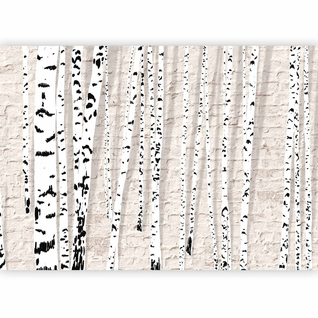 Fototapetes - Stilizētas berzes, 64605 - krēmkrāsā G-ART