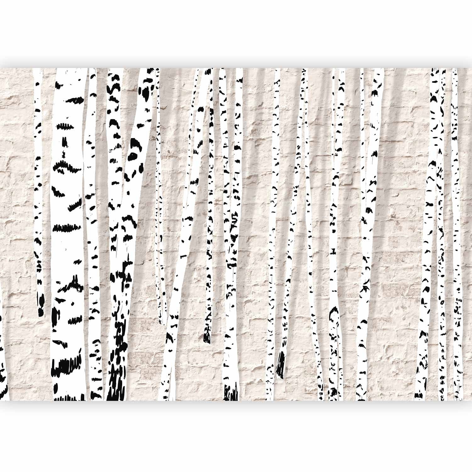 Fototapetes - Stilizētas berzes, 64605 - krēmkrāsā G-ART