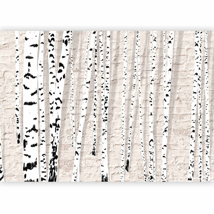 Fototapetes - Stilizētas berzes, 64605 - krēmkrāsā G-ART