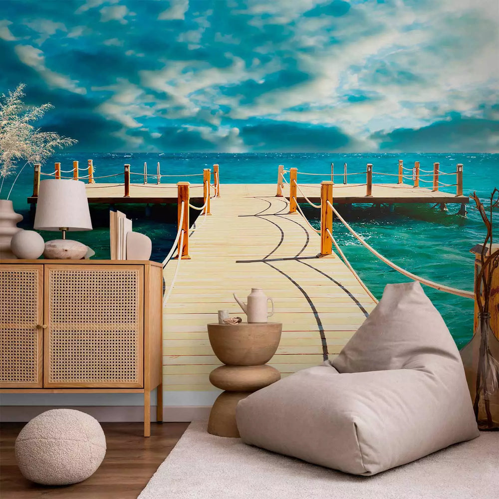 Fototapetes guļamistabai - Bezgalīgi zilgani okeāna ūdeņi un mākoņi G-ART