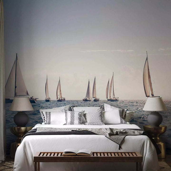 Fototapetes ar laivām - Buru laivas peld pa jūras viļņiem, 151267 G-ART