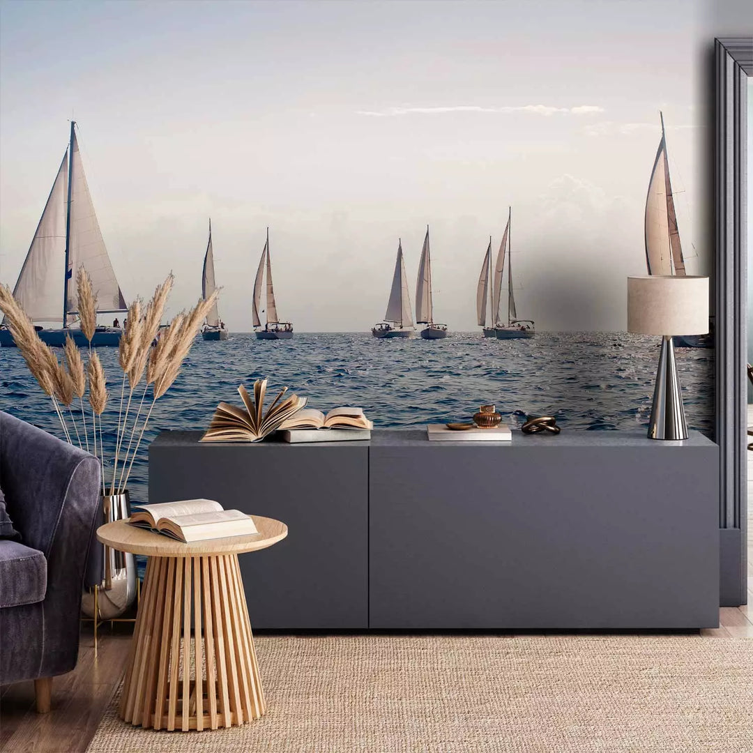 Fototapetes ar laivām - Buru laivas peld pa jūras viļņiem, 151267 G-ART