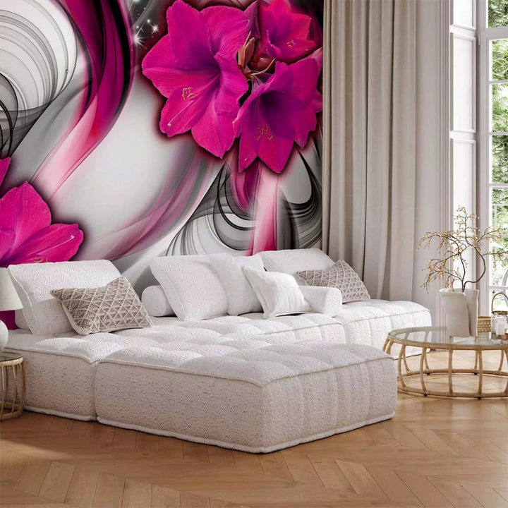 Fototapetes ar skaistiem ziediem. Amarillis violetā krāsa, 64768  G-ART