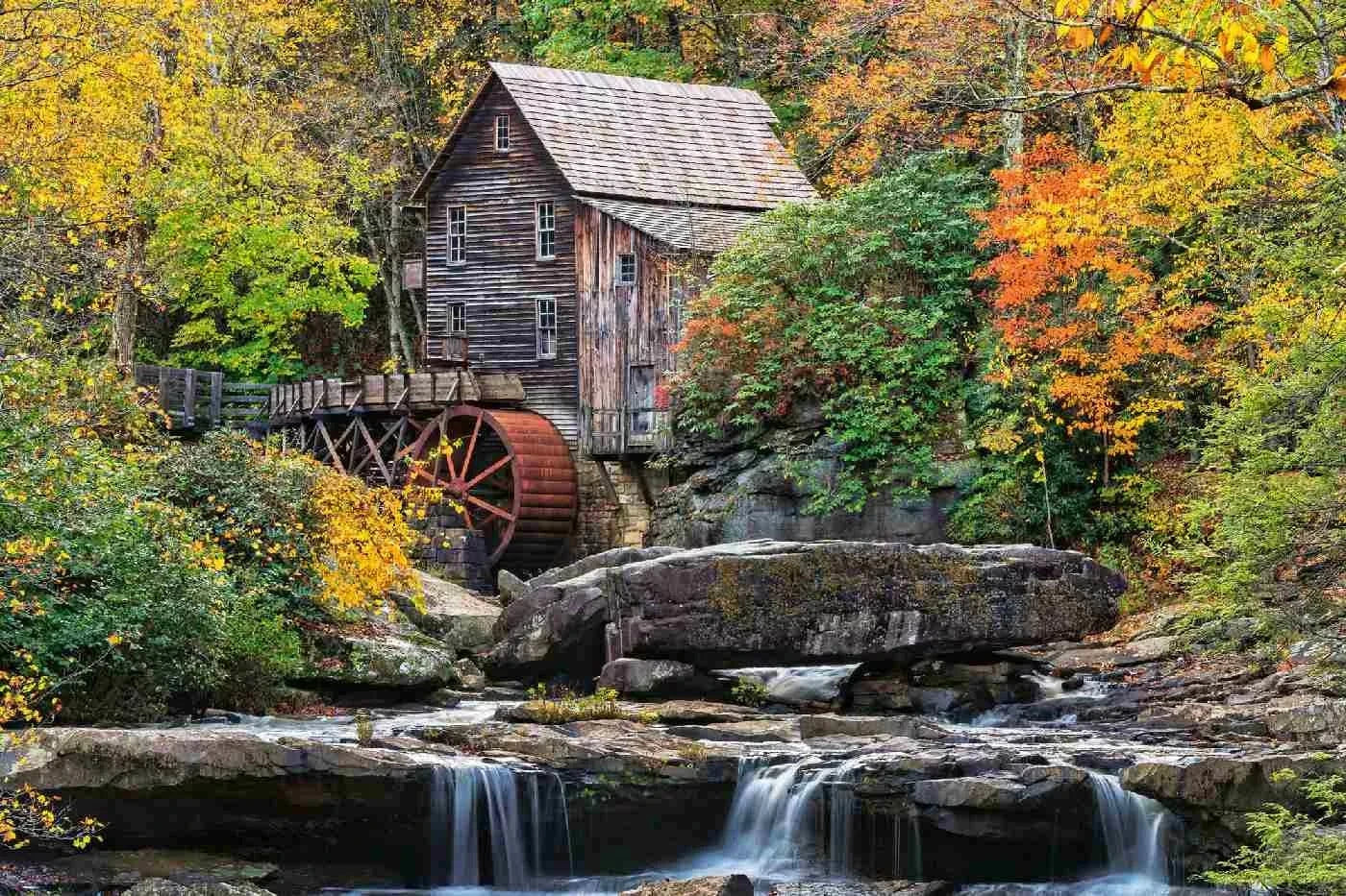 Fototapetes - Dzirnavas, N3254, 375x250 cm, agra rudens krāsas D-ART