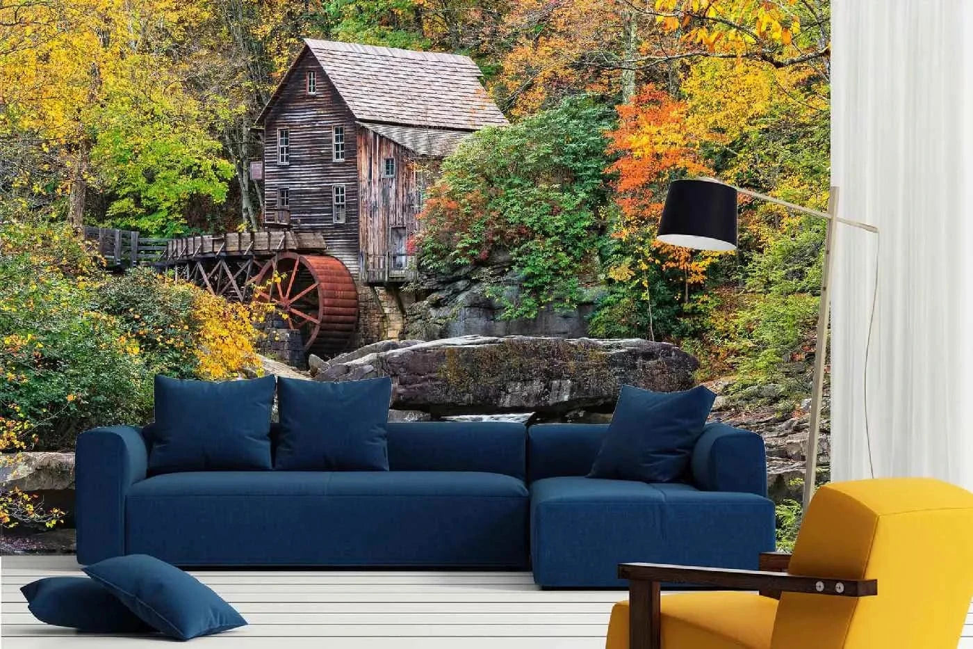 Fototapetes - Dzirnavas, N3254, 375x250 cm, agra rudens krāsas D-ART