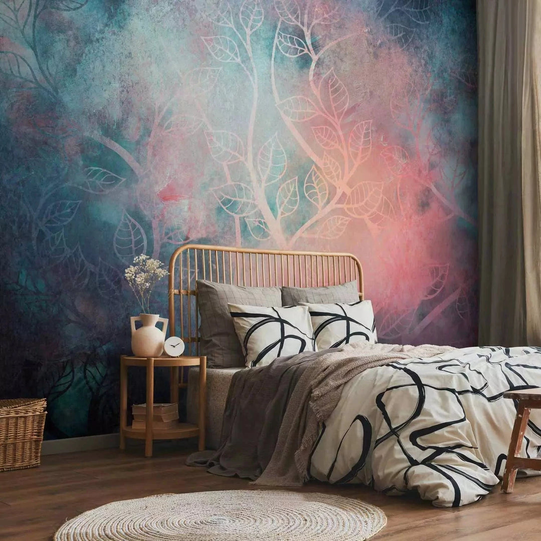 Fototapetes - Džungļu stilizēts siluets zilā krāsā - 128489 G-ART