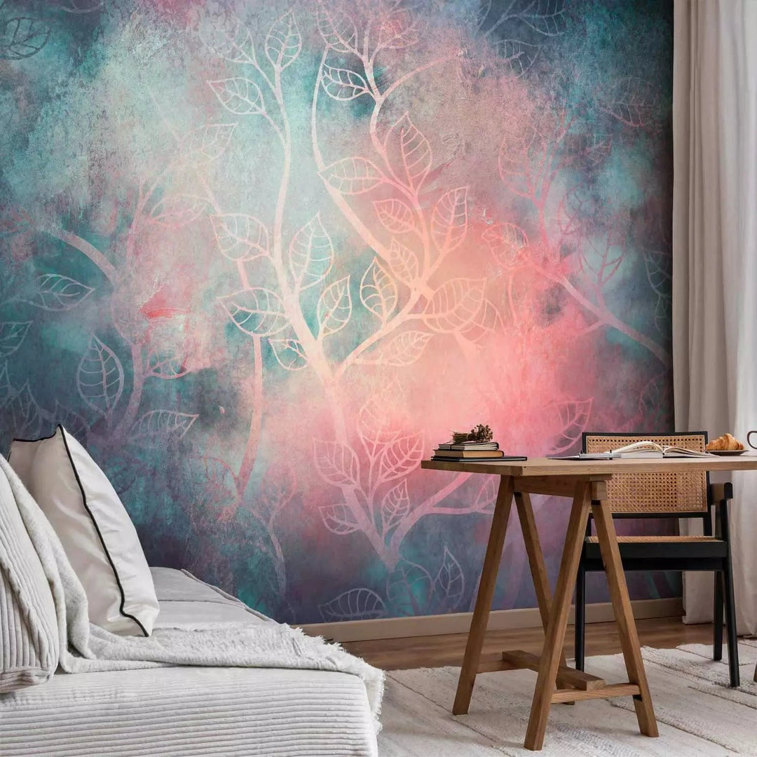 Fototapetes - Džungļu stilizēts siluets zilā krāsā - 128489 G-ART