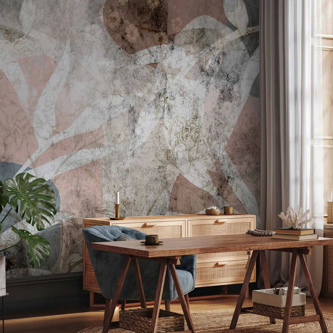 Fototapetes - Floristiska kompozīcija – augi un formas kā dekorācija G-ART