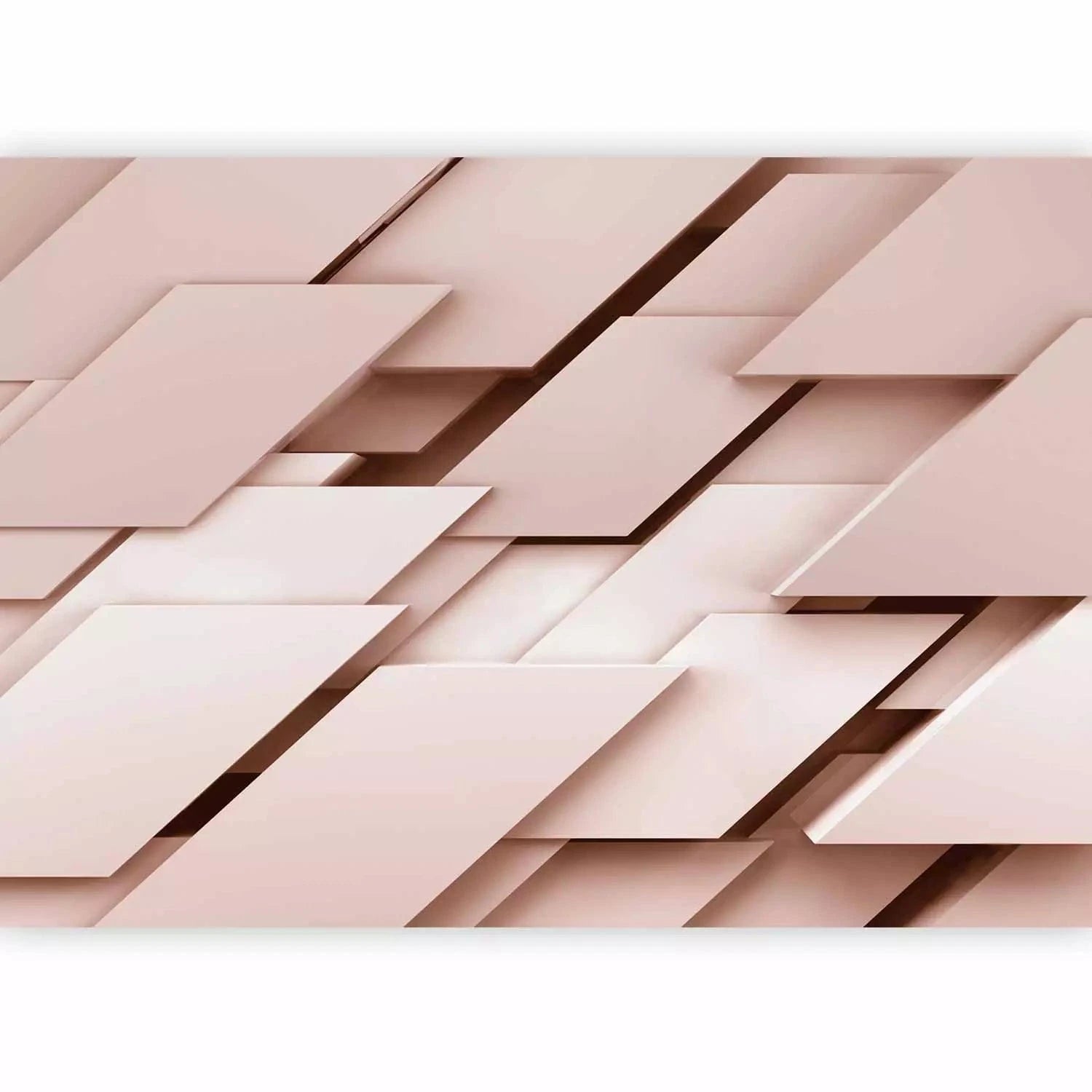 Fototapetes - Ģeometriska 3D perspektīva gaiši rozā krāsā, 64455 Tapetenshop.lv