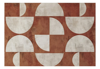 Fototapetai - Geometrinė kompozicija - pusmėnulis terakotos fone, 159453 G-ART