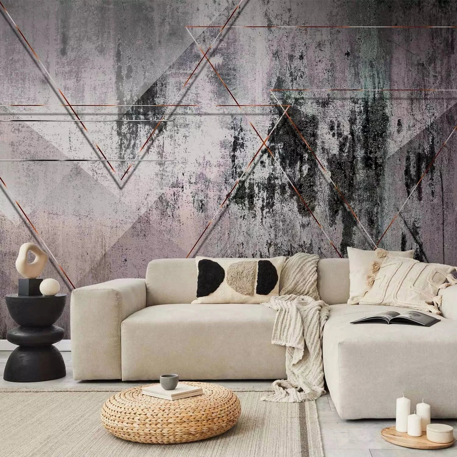 Fototapetes - Ģeometriskā siena - moderns ģeometrisks raksts G-ART