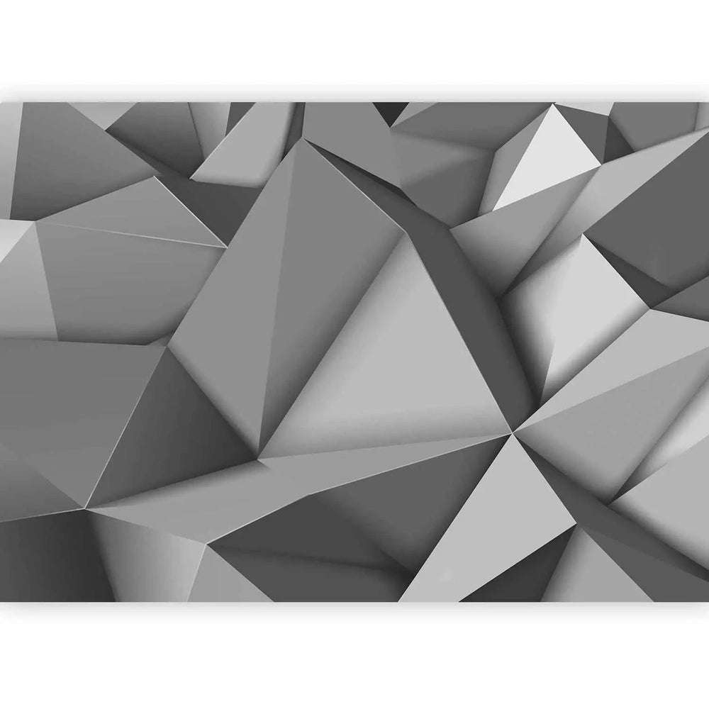 Fototapetes - Grafīta telpa – pelēka abstrakcija ar 3D ilūziju Tapetenshop.lv