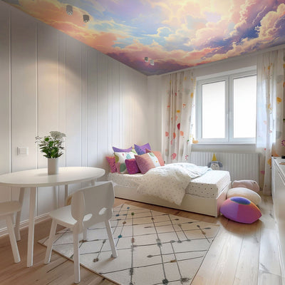 Wall Murals for the ceiling - Pastel clouds - optimistic theme with bright sky, 159922 G-ART