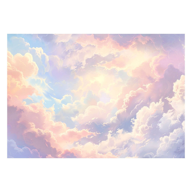 Wall Murals for the ceiling - Pastel clouds - optimistic theme with bright sky, 159922 G-ART